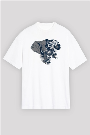 Fil Beyaz Oversize Tişört Oversize T-shirt - TişörtFabrikası