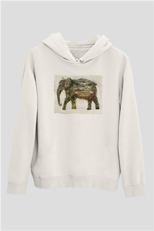 Fil OrmanıBeyaz  Unisex Hoodie