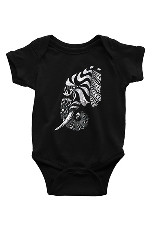 Fil Siyah Bebek Body - Zıbın