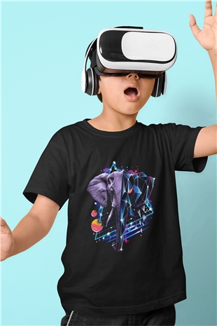 Fil Siyah Unisex Çocuk Tişört