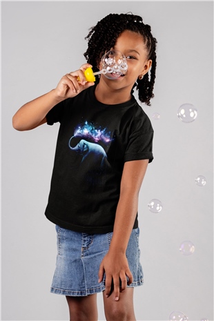 Fil Siyah Unisex Çocuk Tişört