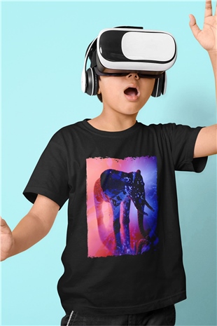 Fil Siyah Unisex Çocuk Tişört