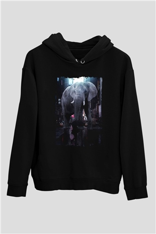 Fil Siyah Unisex Hoodie