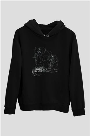 Fil Siyah Unisex Hoodie