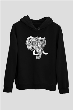 Fil Siyah Unisex Hoodie