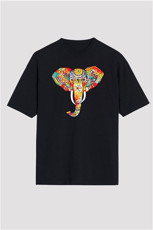 Fil Siyah Unisex Oversize Tişört T-Shirt