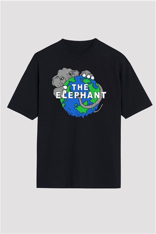 Fil Siyah Unisex Oversize Tişört T-Shirt