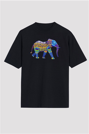 Fil Siyah Unisex Oversize Tişört T-Shirt