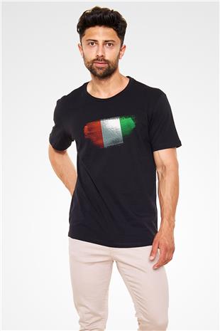 Fildişi Sahili - İvory Coast Bayrağı Baskılı Unisex Siyah Tişört