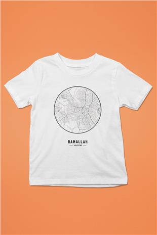 Filistin Baskılı Beyaz Unisex Beyaz Çocuk Tişört - Tshirt