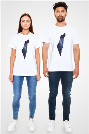 Filistin Baskılı Unisex Beyaz Tişört - Tshirt