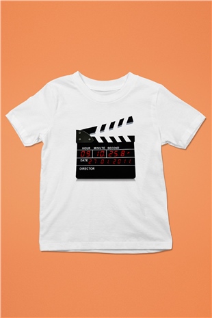 Film yönetmeni Baskılı Beyaz Unisex Çocuk Tişört