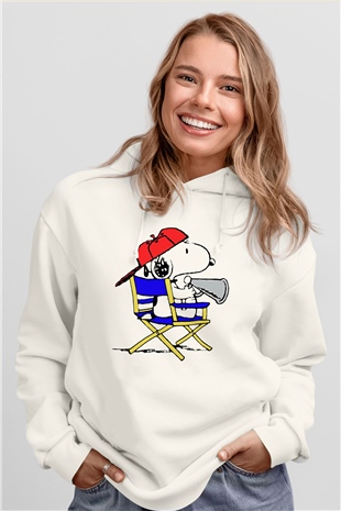 Film yönetmeni Beyaz Unisex Hoodie