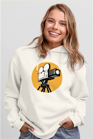 Film yönetmeni Beyaz Unisex Hoodie