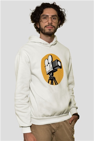 Film yönetmeni Beyaz Unisex Hoodie