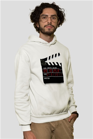Film yönetmeni Beyaz Unisex Hoodie