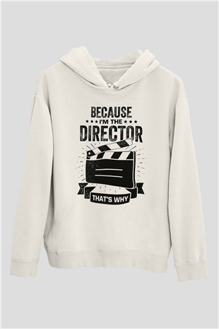 Film yönetmeni Beyaz Unisex Kapüşonlu Sweatshirt