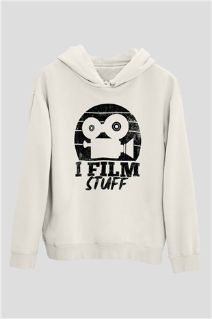 Film yönetmeni Beyaz Unisex Kapüşonlu Sweatshirt
