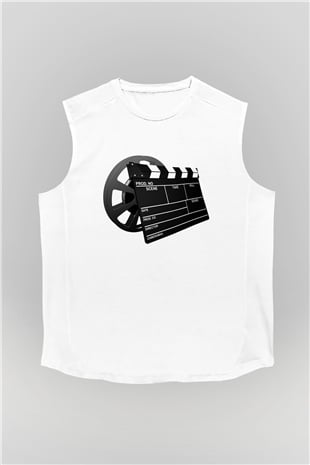 Film yönetmeni Beyaz Unisex Kolsuz Tişört