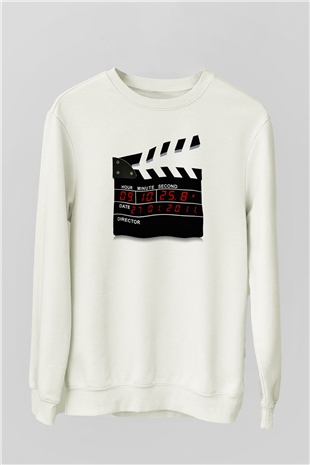 Film yönetmeni Beyaz Unisex Sweatshirt