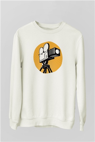 Film yönetmeni Beyaz Unisex Sweatshirt