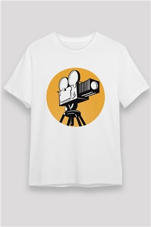 Film yönetmeni Beyaz Unisex Tişört T-Shirt - TişörtFabrikası