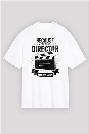 Film yönetmeni Beyaz Oversize Tişört Oversize T-shirt - TişörtFabrikası