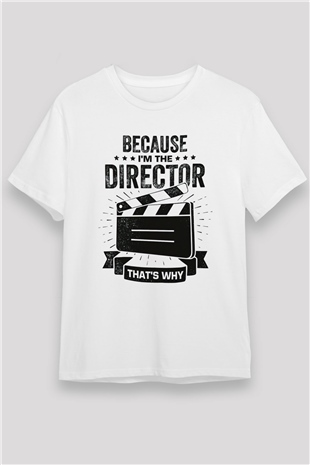 Film yönetmeni Beyaz Unisex Tişört T-Shirt - TişörtFabrikası