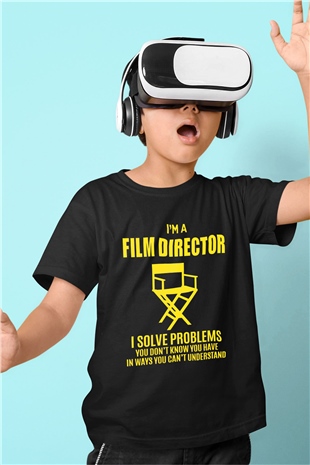 Film yönetmeni Siyah Unisex Çocuk Tişört