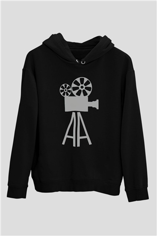 Film yönetmeni Siyah Unisex Kapşonlu Sweatshirt