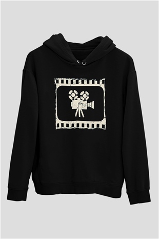 Film yönetmeni Siyah Unisex Kapüşonlu Sweatshirt