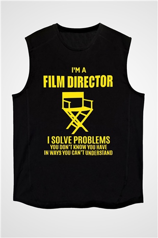 Film yönetmeni Siyah Unisex Kolsuz Tişört