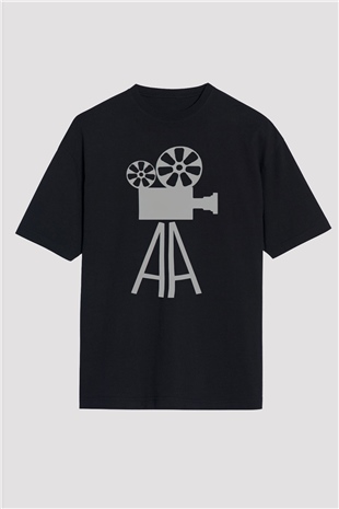 Film yönetmeni Siyah Unisex Oversize Tişört T-Shirt