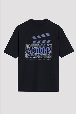 Film yönetmeni Siyah Oversize Tişört Oversize T-shirt - TişörtFabrikası
