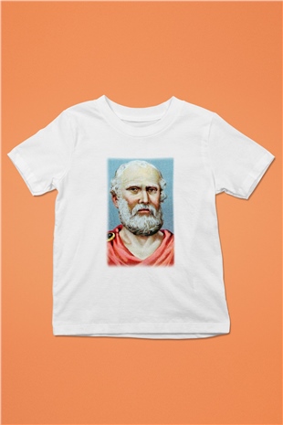 Filozof Baskılı Beyaz Unisex Çocuk Tişört