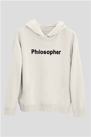 Filozof Beyaz Unisex Hoodie
