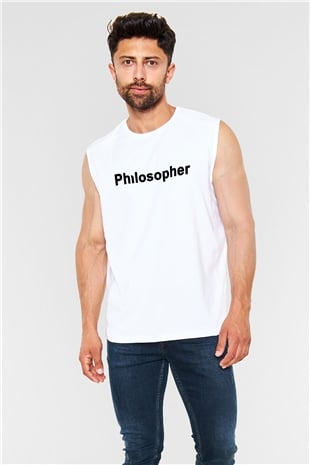 Filozof Beyaz Unisex Kolsuz Tişört