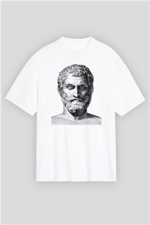 Filozof Beyaz Unisex Oversize Tişört T-Shirt
