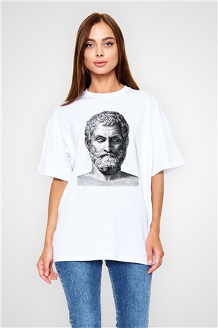 Filozof Beyaz Unisex Oversize Tişört T-Shirt