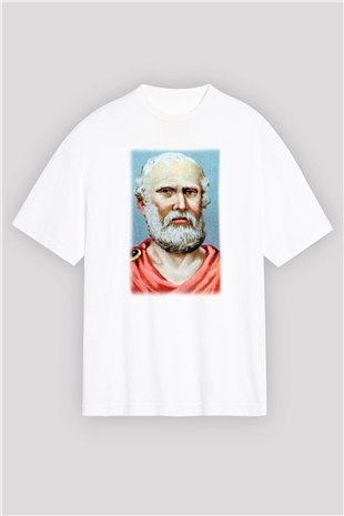 Filozof Beyaz Unisex Oversize Tişört T-Shirt