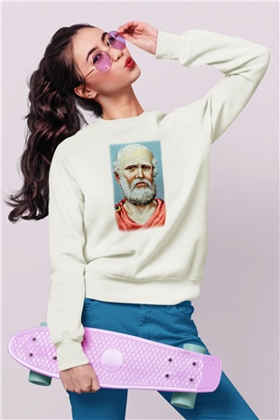 Filozof Beyaz Unisex Sweatshirt