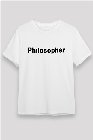 Filozof Beyaz Unisex Tişört T-Shirt - TişörtFabrikası