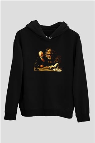 Filozof Siyah Unisex Kapşonlu Sweatshirt