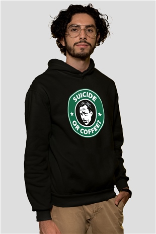 Filozof Siyah Unisex Kapüşonlu Sweatshirt
