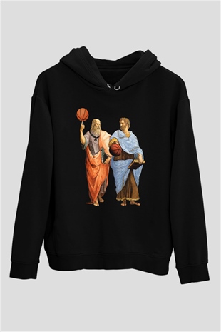 Filozof Siyah Unisex Kapüşonlu Sweatshirt