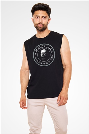 Filozof Siyah Unisex Kolsuz Tişört