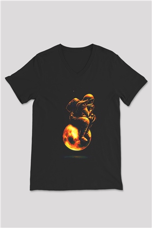 Filozof Siyah Unisex V Yaka Tişört