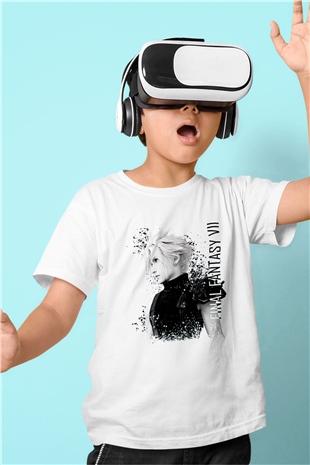 Final Fantasy Beyaz Unisex Çocuk Tişört