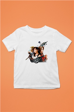 Final Fantasy Beyaz Unisex Çocuk Tişört