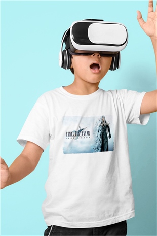 Final Fantasy Beyaz Unisex Çocuk Tişört